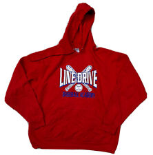 Line Drive Baseball Hoodie Jumper Size XL Pull Over Sweater Red