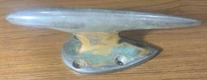 Vintage 9.8125" Torpedo Shaped Boat Cleat Chromed Bronze - Picture 1 of 5