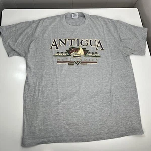Vintage Antigua West Indies Gray X-Large Trop-X Tshirt Palm Tree Size XL - Picture 1 of 8