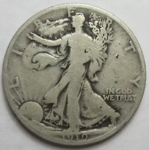 1919 Silver Walking Liberty Half Dollar -VG- (#33f) - Picture 1 of 2