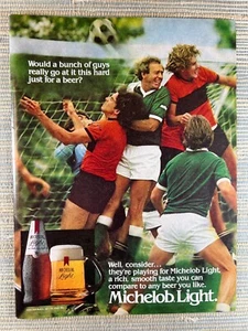 Michelob Light Beer Soccer 1981 Vintage Print Ad - Bild 1 von 1