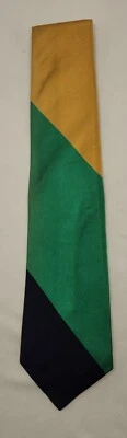 Corbata de seda para hombre Guy Laroche hecha en EE. UU. verde, amarilla, negra Foto 1 de 3