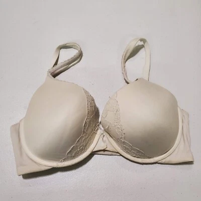 Sujetador Victoria's Secret para mujer 34DD cuerpo blanco por forma perfecta acolchado lazo de encaje Foto 1 de 4