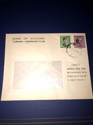 Turkey FDC 1967 Holiday Folk Fair Sons of Ataturk Club Ltd Ed. Of 1,000 - Image 1 of 4