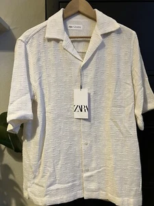 Zara Mens New White Jacquard Shirt - Picture 1 of 4