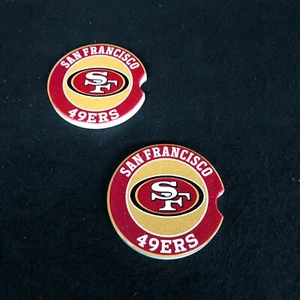 SAN FRANCISCO 49ers NINERS Autountersetzer 2er Set SANDSTEIN AUTOUNTERSETZER  - Bild 1 von 4