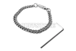 8.5 "Pulsera de cadena del manguito de muñeca con llave - CuffStore - Imagen 1 de 5