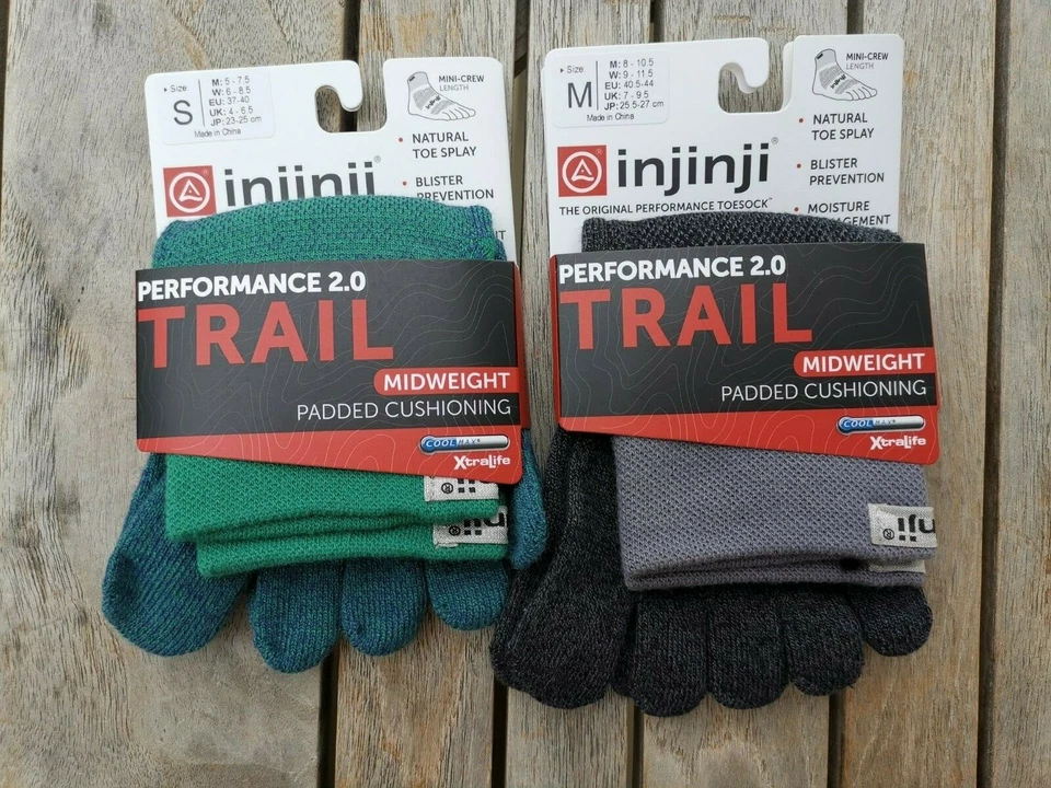 1 Pack Injinji COOLMAX Trail Midweight Padded Cushioning Mini-Crew Socks XS-XL - image 1 of 4