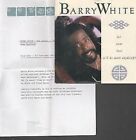 Barry White For Your Love 7" vinyl UK A&m 1987 Promo with folded a4 press