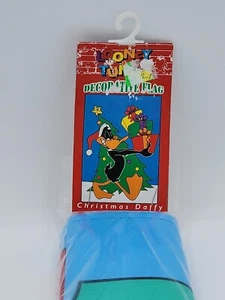 Vintage 1996 Looney Toons Daffy Duck Christmas Holiday Flag #49683 new - Picture 1 of 5