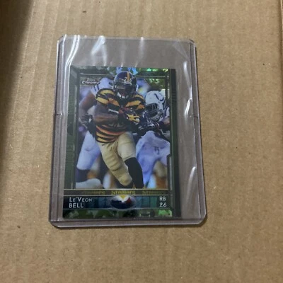 2015 Topps Chrome Mini Camo Refractors Football Card #8 Le'Veon Bell /99 - Image 1 of 2