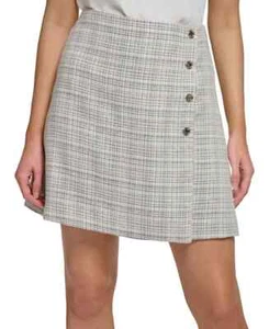 Tommy Hilfiger Women's Plaid Button-Detail A-Line Skirt Khaki Multi Size 16 - Picture 1 of 1