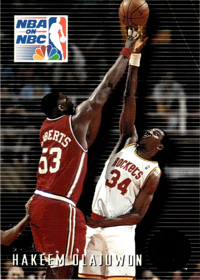 1993-94 SkyBox Basketball Card Hakeem Olajuwon Houston Rockets #6 - Image 1 of 2