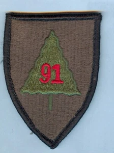 91st TRAINING DIVISION .... FULL COLOR SHOULDER PATCH w/ HOOK REVERSE - NICE - Picture 1 of 1