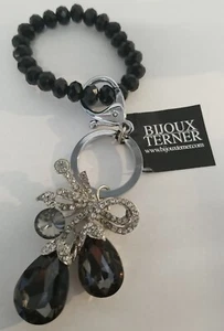 Llavero de pulsera Bijoux Terner negro y plateado - NUEVO - Imagen 1 de 4