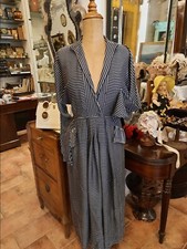 abito vintage righe bianco e blu misura spalle cm42 vita cm75 lunghezza mt 1,22