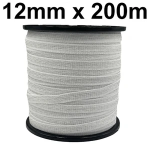 Electric Fence Poly Tape 12mm x 200 Metre White horse Fencing equestrian - Picture 1 of 1