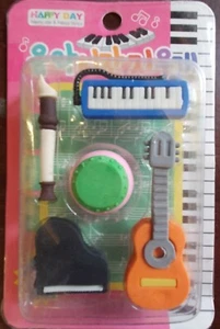 Kids Musical Instruments Piano Shaped Erasers Rubbers Seller Free UK Shipping - Picture 1 of 3