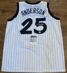 Autographed/Signed Nick Anderson Orlando Magic Pro Style Jersey JSA COA - Picture 1 of 3