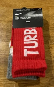 Nike Kid's Crew Socks 2-Pack Size 10C-3Y UN0399 U10 Red Gray NEW With Tags - Picture 1 of 4