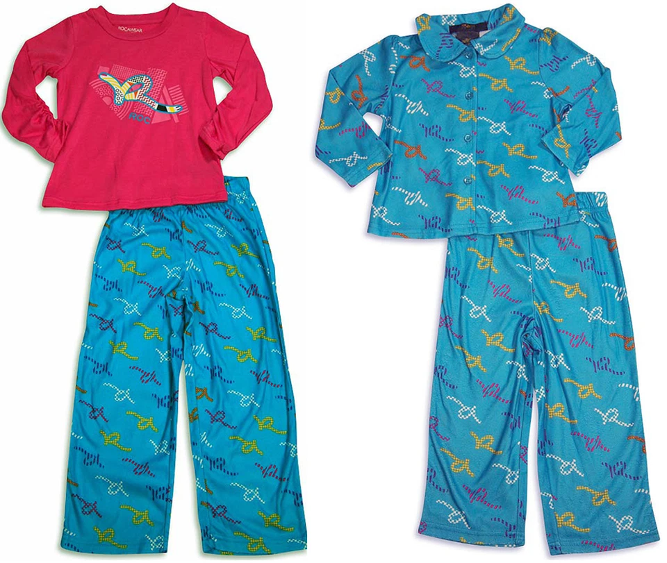 Juego de pijama de poliéster resistente al fuego manga larga para niñas pequeñas Rocawear 2T-6/7 Foto 1 de 1
