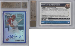 2010 Bowman Chrome Prospects Blue Refractor Anthony Gose BGS 9.5 GEM MINT Auto