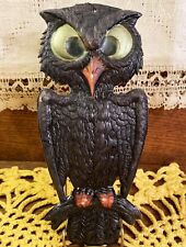 SCARCE Vintage Halloween Perched Owl Diecut Decoration Perfect Eyes, Germany 20s