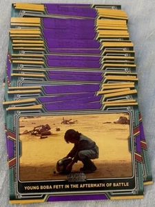 LOT (61) 2022 Topps Star Wars Book of Boba Fett PURPLE Parallel w/39 Different - Picture 1 of 3