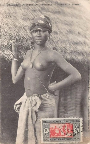 SENEGAL #83 STAMP AFRICA OCCIDENTALE WOMAN NUDITY POSTCARD 1931 Cover