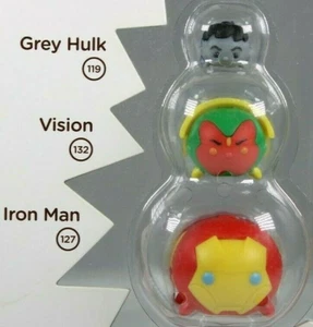 MARVEL TSUM TSUM SERIES 1 IRON MAN, VISION, GREY HULK FIGURES 3 PACK 2016 NEW - Picture 1 of 10