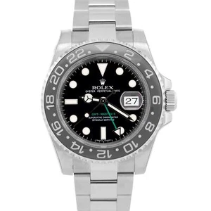 NEW STICKERED PAPERS Rolex GMT-Master II BLACK Green NOS 40mm 116710 LN BOX - Picture 1 of 8