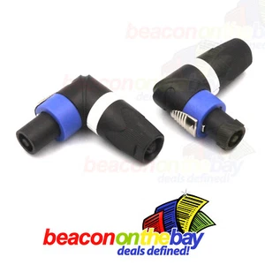 2x Speakon Plug 4 Pole Right Angle 90° Jack Speaker Cable Lead Cord Connector - Picture 1 of 4