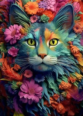 Camocin Cat Diamond Painting Kit DP-05 12x16in Full Drill 5D Crystal Art