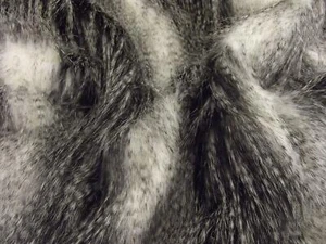 Super Luxury Faux Fur Fabric Material BLACK & WHITE RACCOON