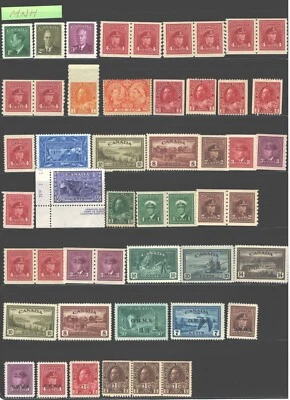 1860~1940CANADA 2 Pages $tamps Collection. 1st Page MNH, 2nd Page MLH, MH SV $2K - Image 1 of 4