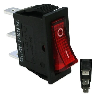 PIZZA GROUP STROMSCHALTER AUS A87AZ69006 ROT BELEUCHTETE ROCKER 16A PIZZAOFEN