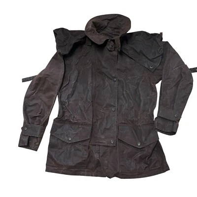 Vtg Outback Trading Co Saddle Jacket Mens XS Brown Oil Skin Duster Waterproof - Image 1 of 4
