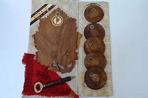 Vintage Mid Century Holz handgeschnitzt Blatt Servierer, Untersetzer & Flaschenöffner Set - Bild 1 von 5