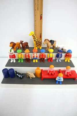 Vtg 1990s Playmobil 123 Assorted Lot of 28 People Animals Furniture Zoo Pieces - Image 1 of 4