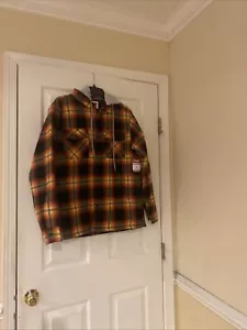 Wrangler Men's Long Sleeve Flannel Shirt Jacket with Hood Sz S Multi Color - Picture 1 of 10