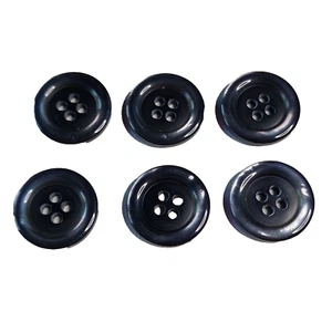 6 Blue Buttons 20mm 4 Hole Round Flat - Sewing Art Craft Crafting Repairs - Imagen 1 de 4