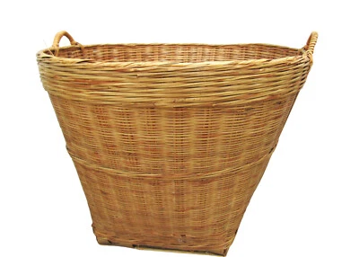 Large Woven Wicker Basket with Arched Handles Rustic Natural 19" x16" - Image 1 of 4