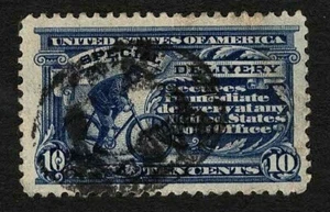 US 1917 #E11c Special Delivery 10c Blue Bicycle Messenger VF-VF Used - Picture 1 of 2