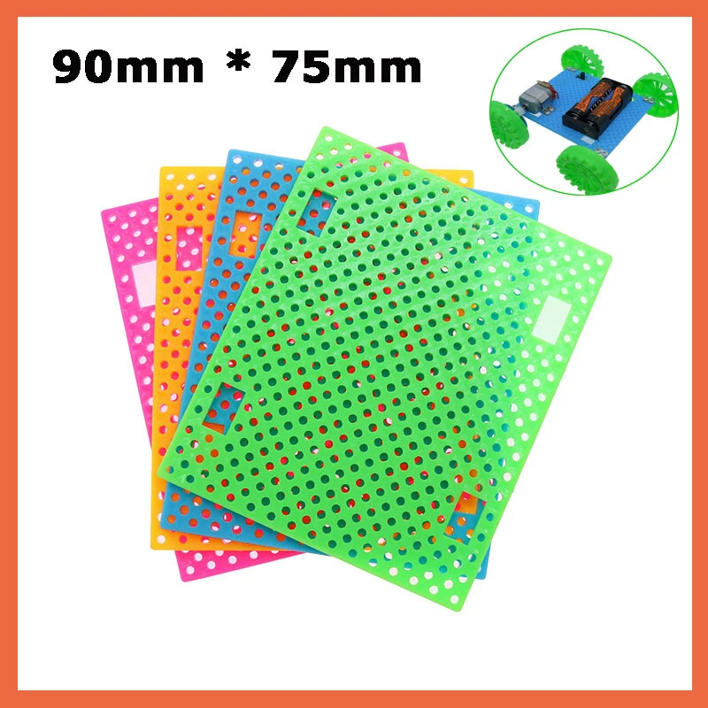 Car Chassis Perforated Plastic Panel Car Frame DIY For Robotic Toy Model Color - Image 1 of 4