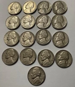 C2 Vintage Jefferson Nickels 1963-D - Lot of 10 - Bild 1 von 2
