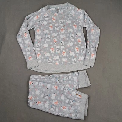 Комплект пижамы Cuddl Duds женский размер XS негабаритный серый розовый медведь принт б/у в отличном состоянии спандекс - Изображение 1 из 4