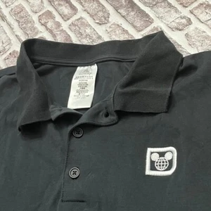 Disney World Globe Shirt Mickey Ohren Retro Logo schwarz Polo Herren XL Pima Baumwolle - Bild 1 von 8