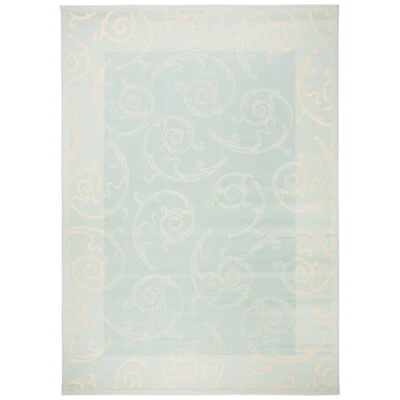 SAFAVIEH Indoor Outdoor CY6108-25 Courtyard Aqua / Cream Rug - Image 1 of 4