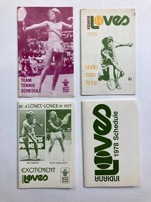 Indiana Loves Pocket Schedule Lote (4) Equipo Mundial de Tenis 1975-78 Sue Barker Foto 1 de 4