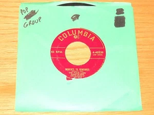 POP GROUP 45 RPM - FOUR LADS - COLUMBIA 40539 - "MOMENTS TO REMEMBER"  - Bild 1 von 2